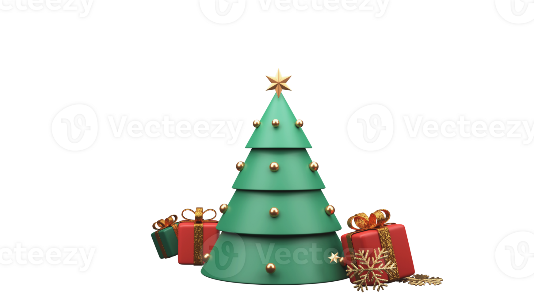 3D Render Of Christmas Festival Elements Over Background. png