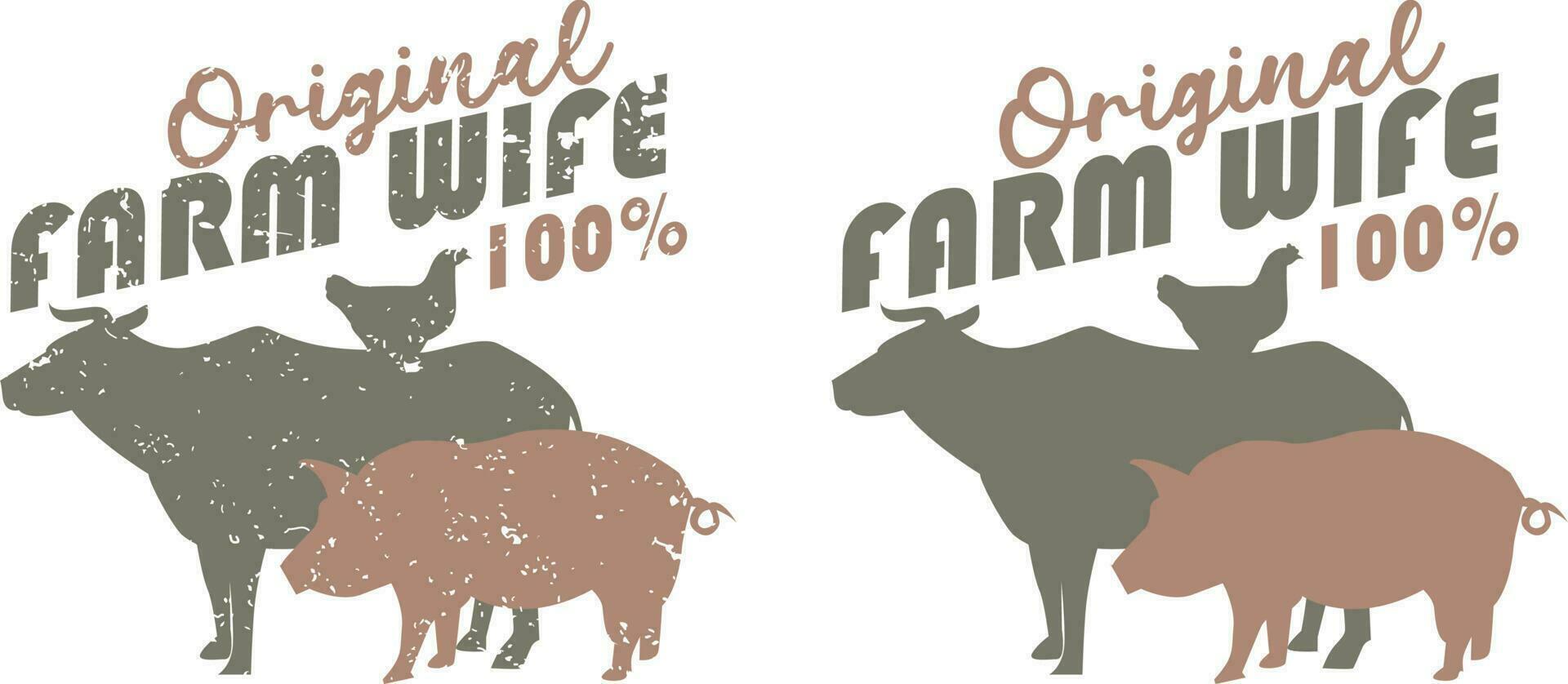 Original farm life 100, Homegrown country girl. Original and rusty style on white background vector