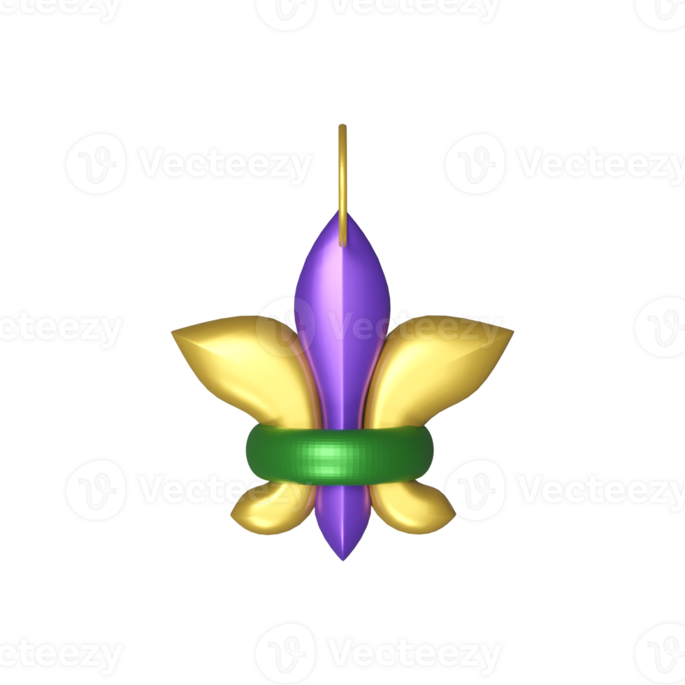 3d geven van kleurrijk fleur de lis icoon. png