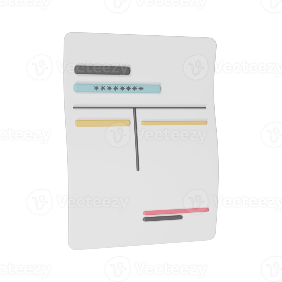 3D Rendering Blank Statement Icon. png