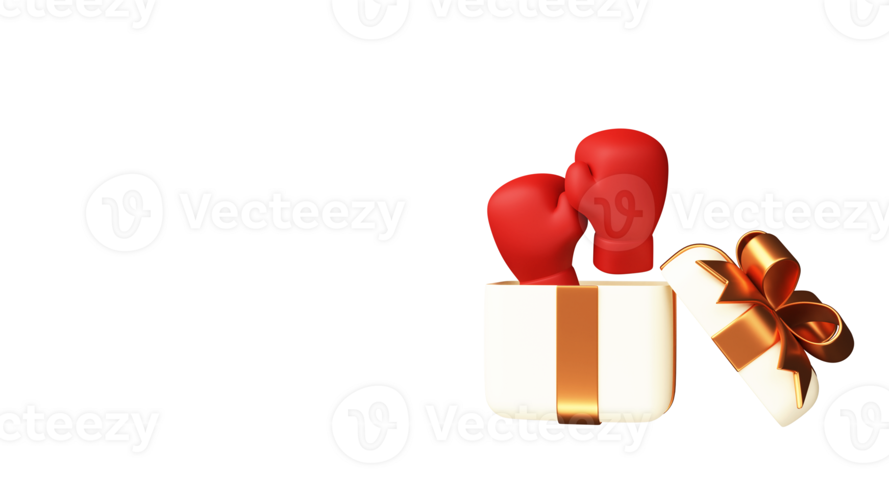 3D Render Of Surprise Gift Box With Boxing Gloves And Copy Space. png