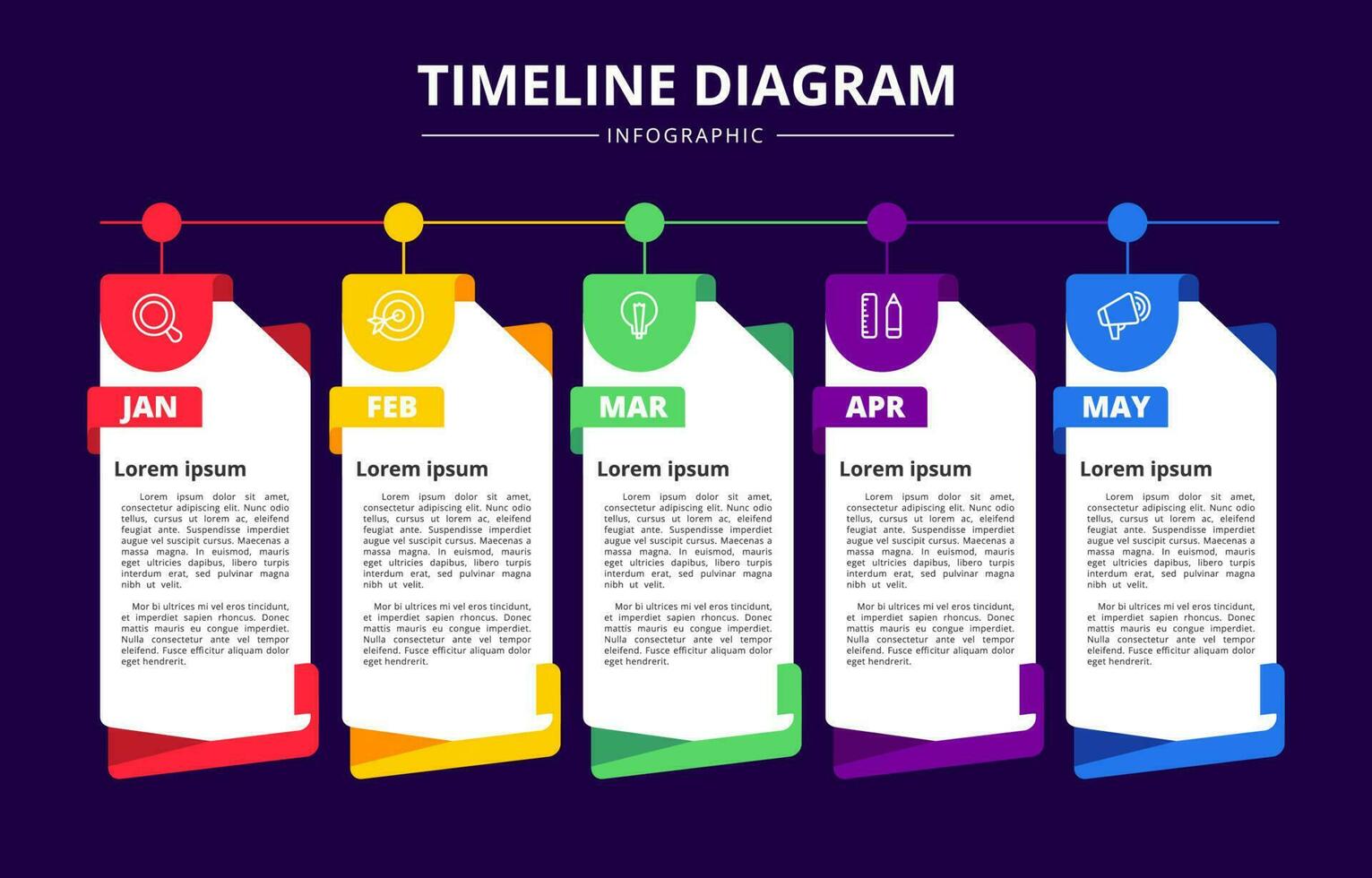 Infographic Timeline Diagram Template vector