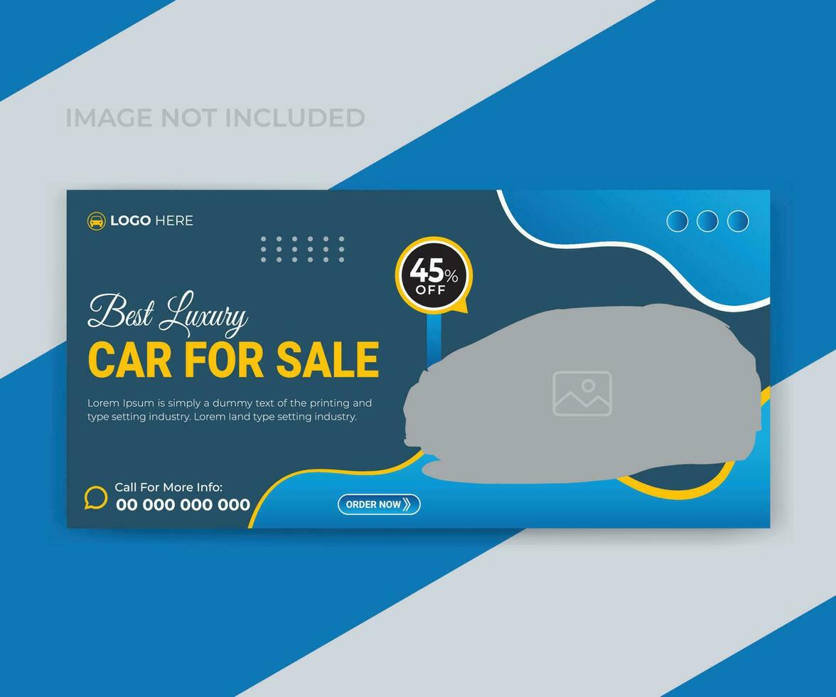 Luxury car for sale web promotion banner or social media banner template vector