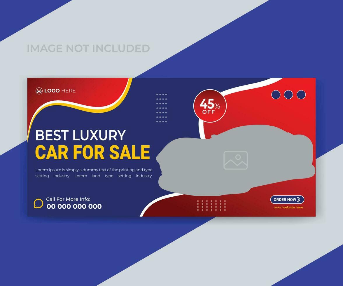 Modern and creative car rental sale horizontal banner advertising template vector