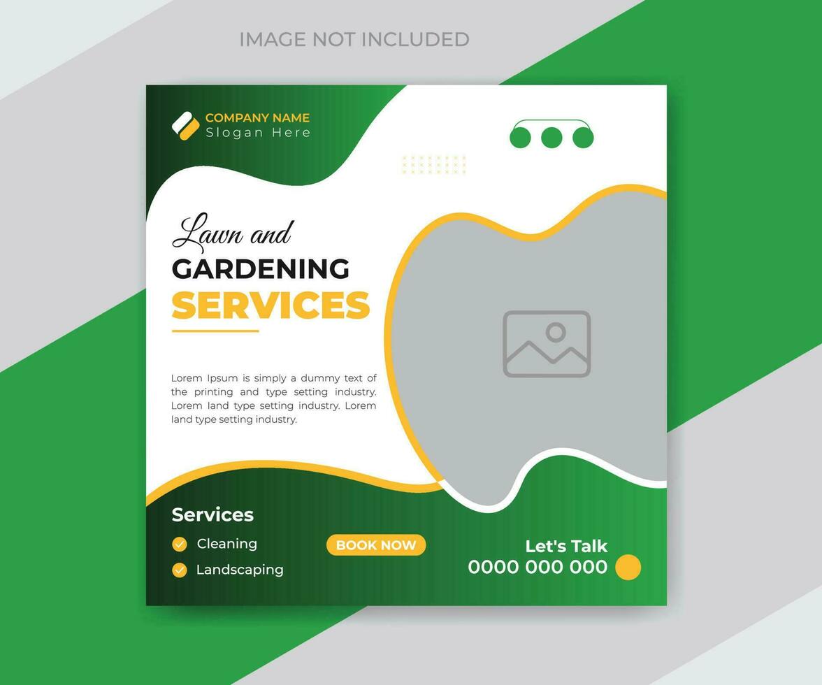 Gardening service social media post design template vector