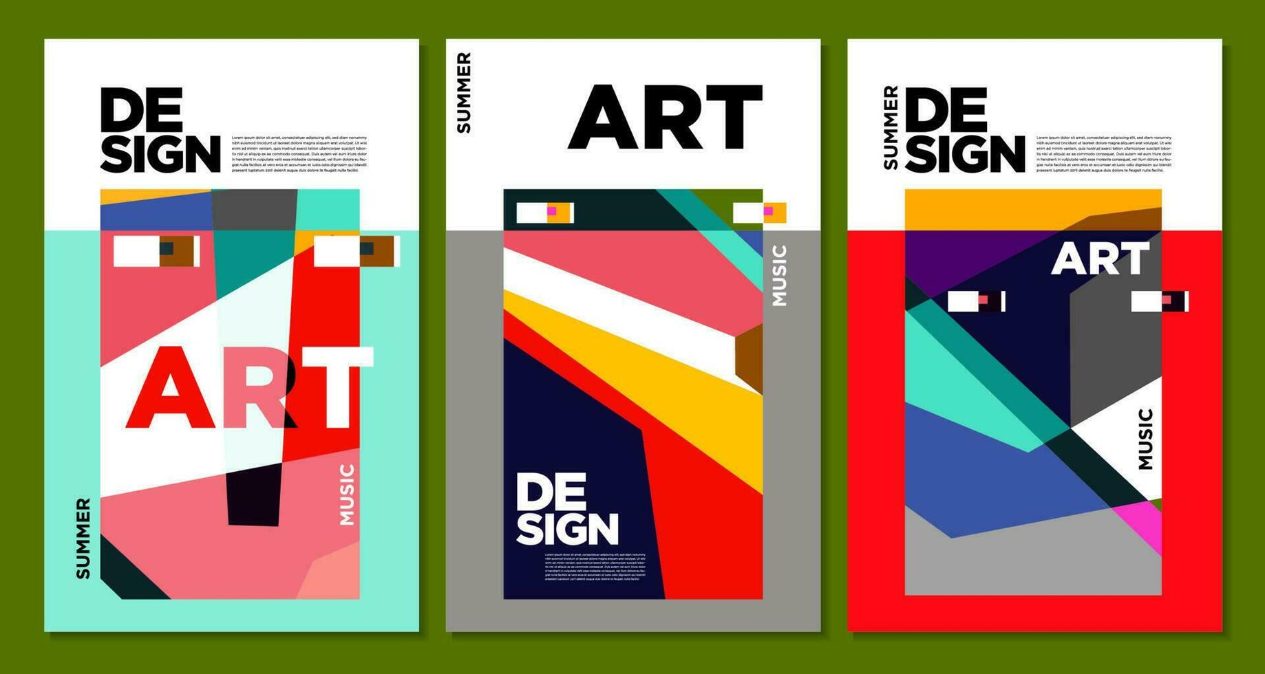 Summer Colorful Art and Music Festival Poster and Cover Template for Event, Magazine, and Web Banner. vector