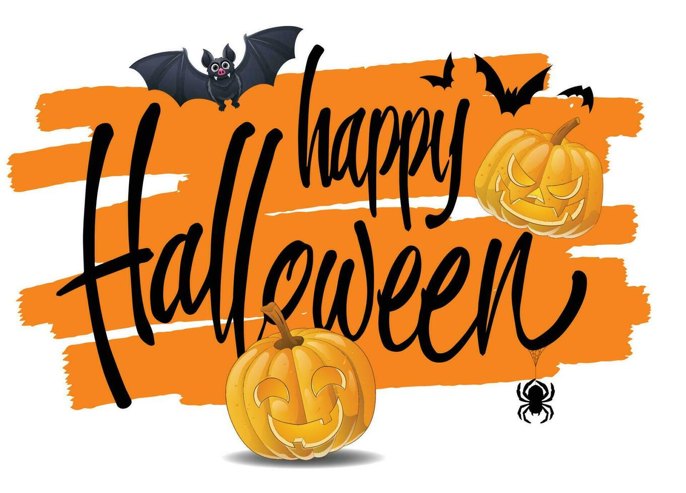 Happy Halloween Greeting with Script Calligraphy vector