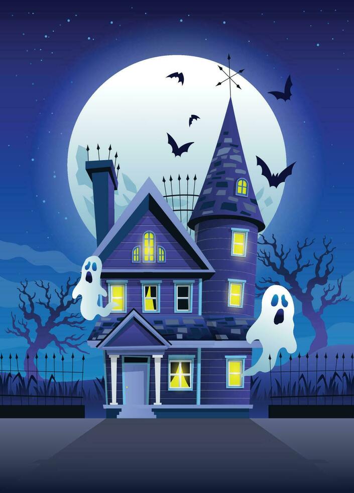 Haunted Old House of Halloween vector