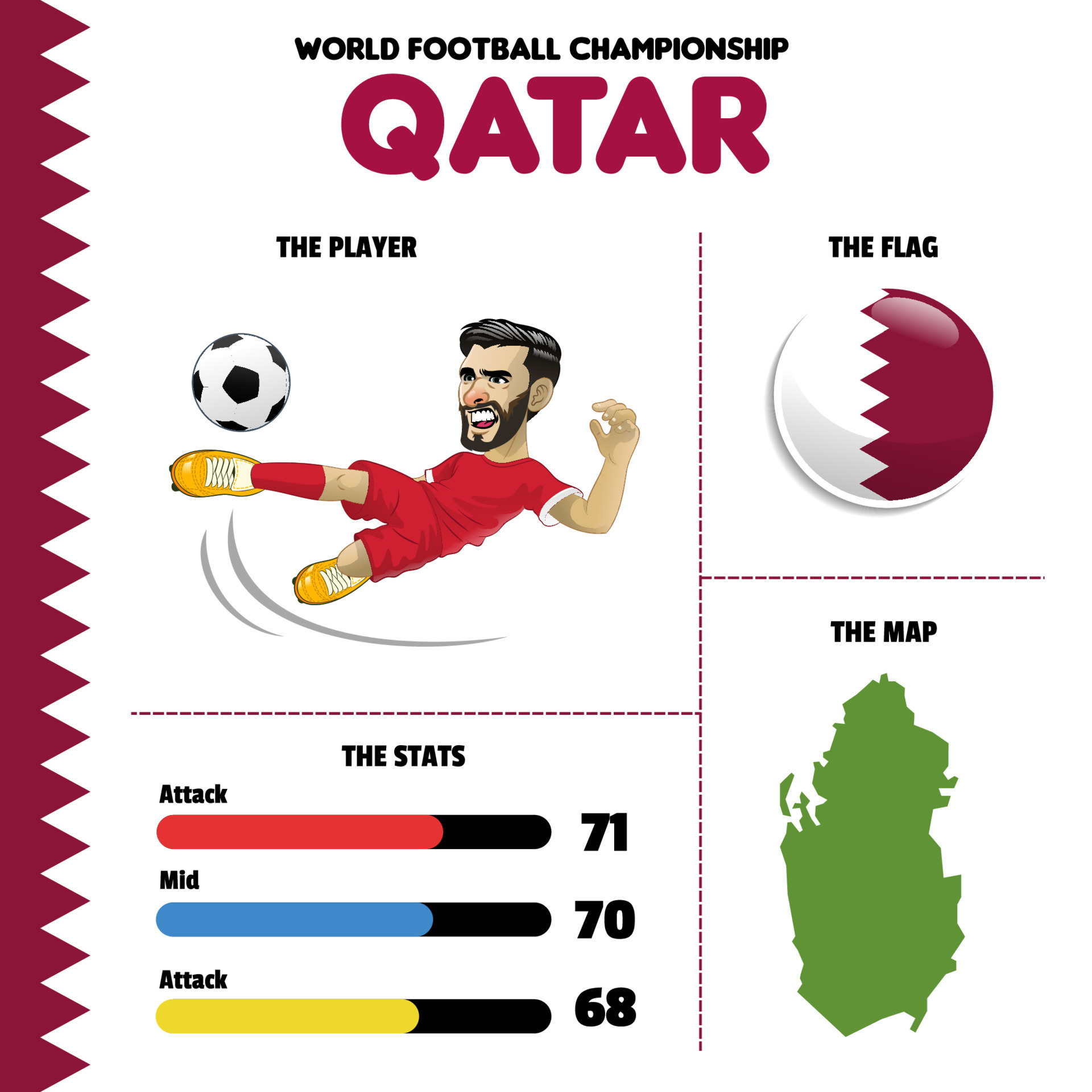World Football team Qatar 23226948 Vector Art at Vecteezy