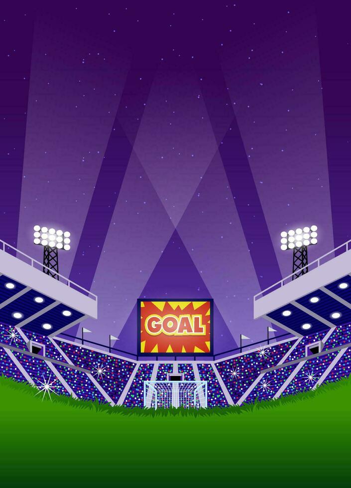 Soccer Night Light Scene vector