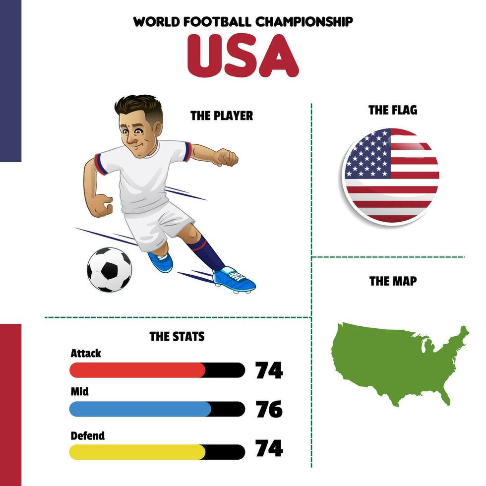 World Football team USA vector