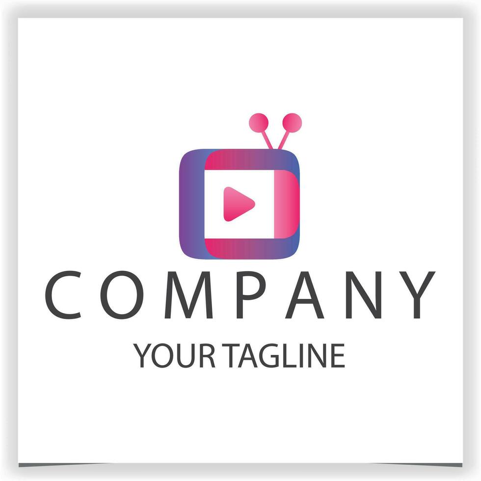 tv logo for vlogger channel logo premium elegant template vector eps 10