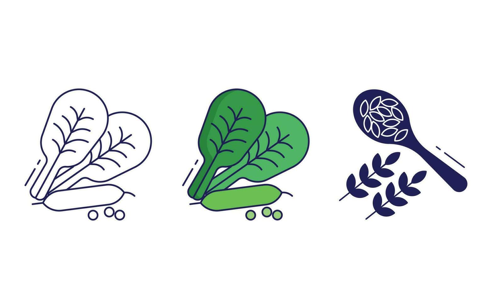 Spinach, edamame vector icon
