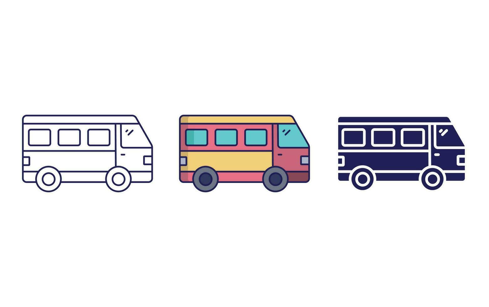 icono de vector de autocaravana