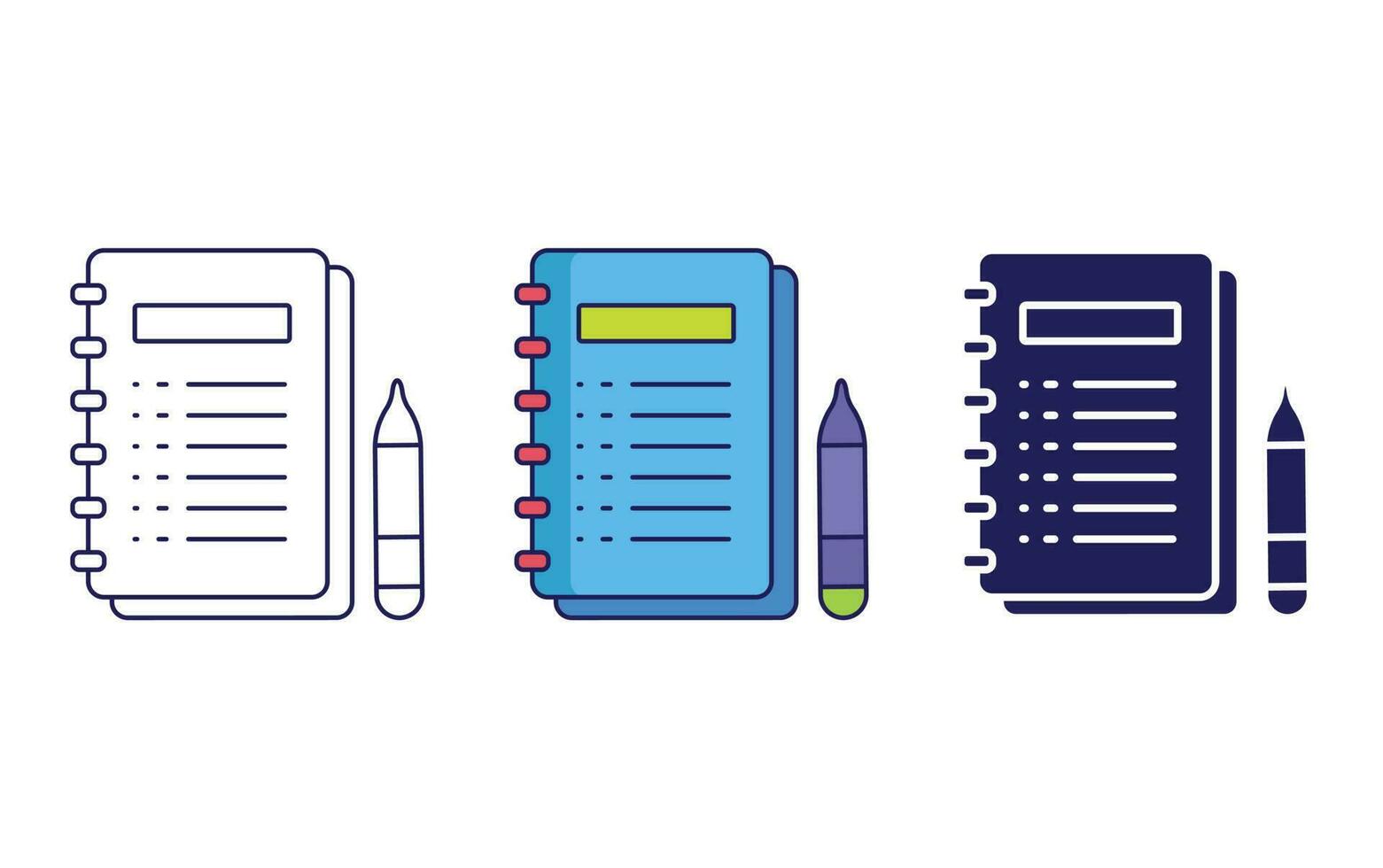 diary with pen vector icon