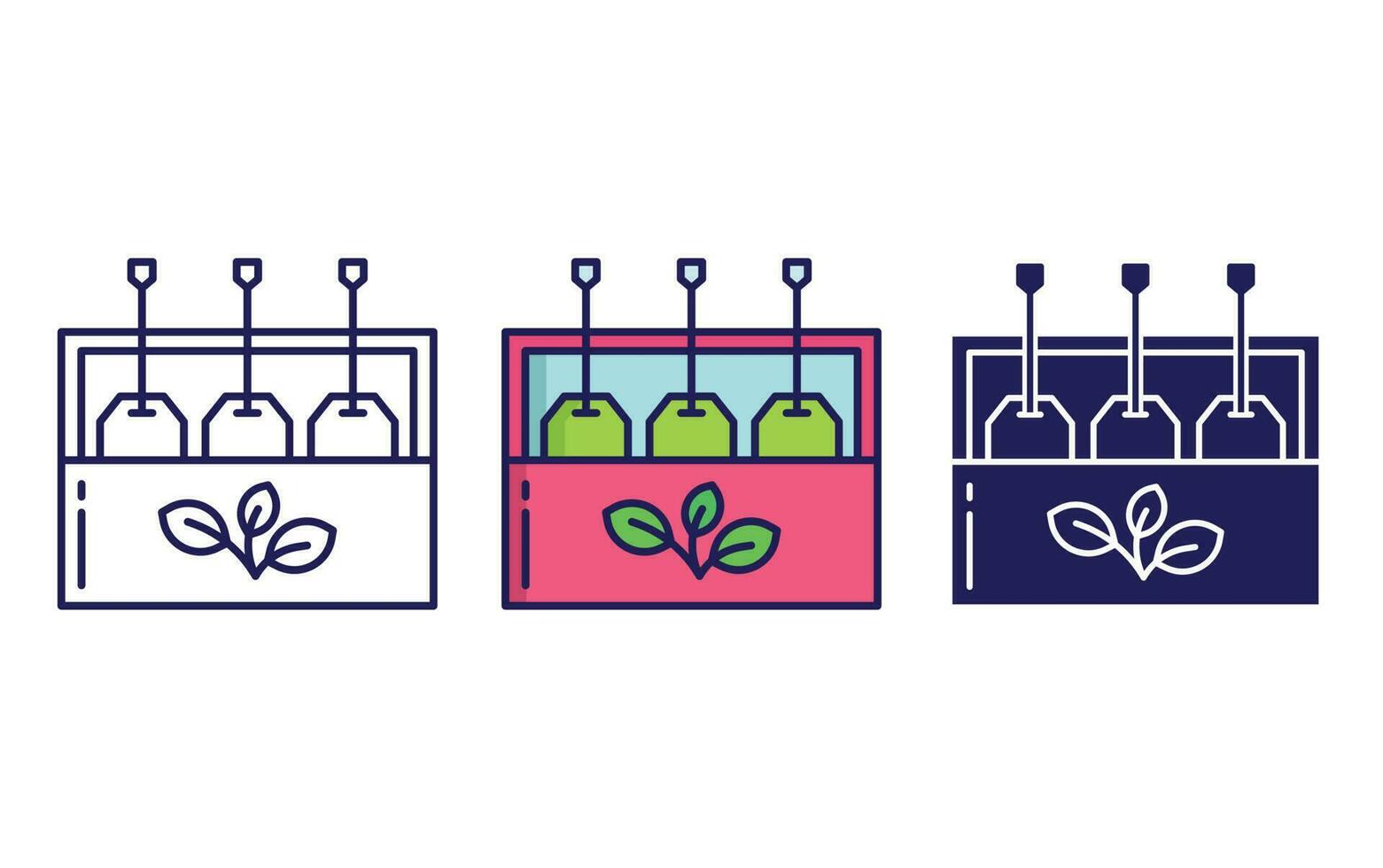 tea bag box vector icon