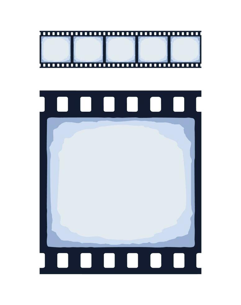 Template for brush of cinema or photo strip. Realistic colored retro pattern of filmstrip for brush. Film industry. Vector illustration. Clip art Isolated on white background