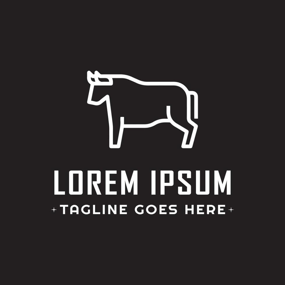 Cattle Logo Design. Simple Cow Illustration Logo Design. This logo features a simple yet elegant illustration of a cow, making it a perfect fit for businesses in the agriculture, farming, or livestock vector