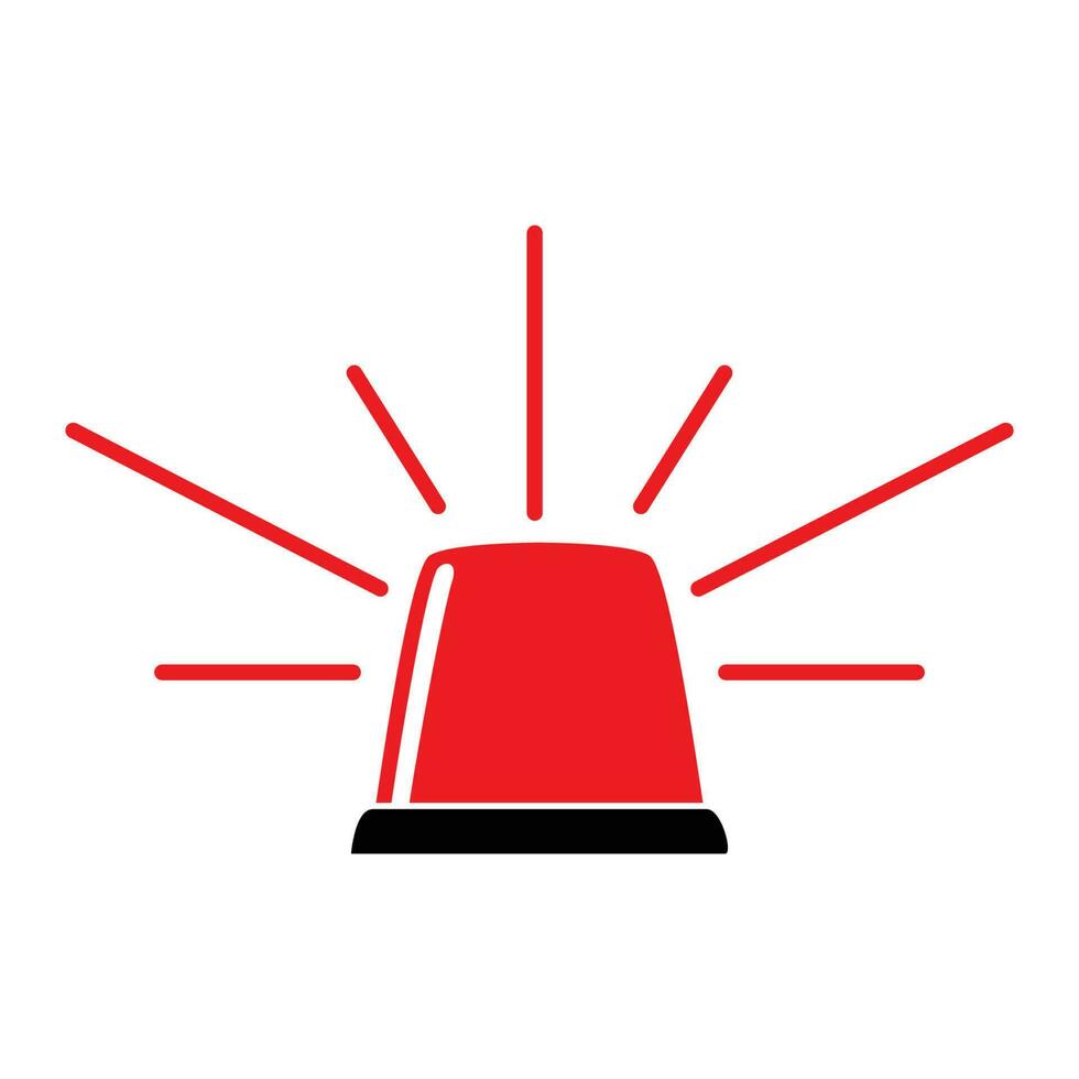 flat siren vector illustration. red emergency lamp sign and symbol.