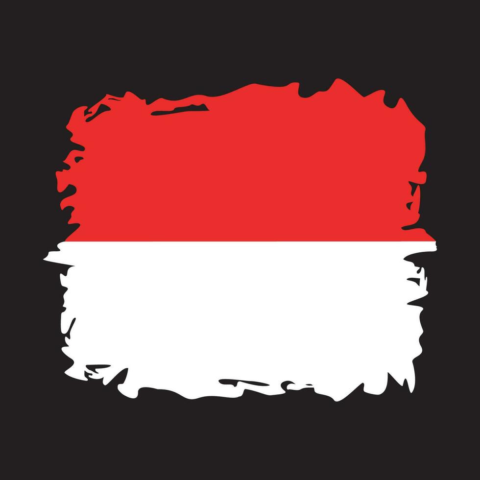 grunge Indonesian flag vector illustration. flat national element sign and symbol.