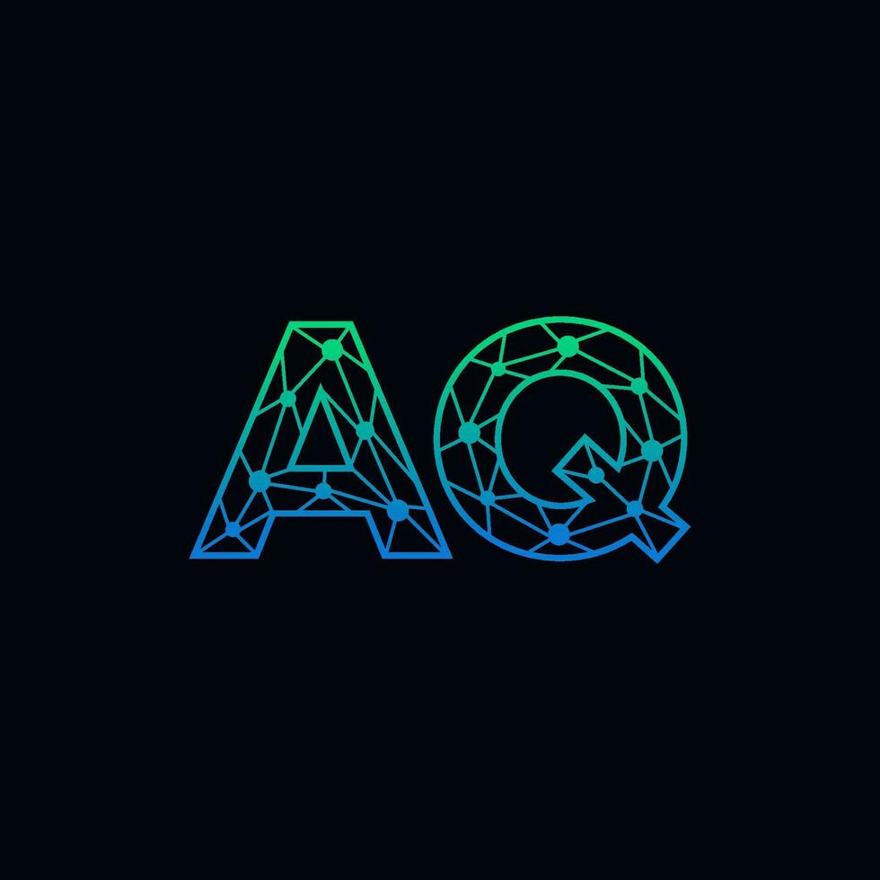 Abstract letter AQ logo design with line dot connection for technology and digital business company. vector