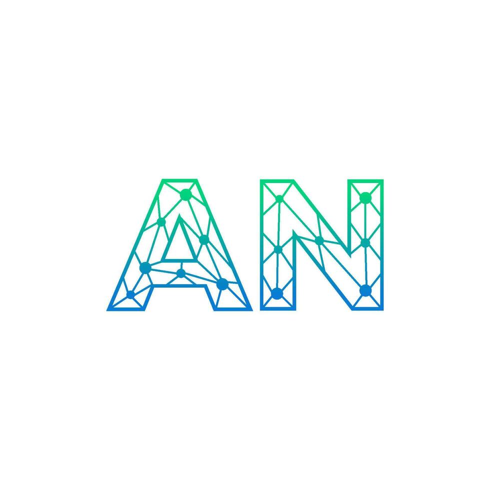 resumen letra un logo diseño con línea punto conexión para tecnología y digital negocio compañía. vector