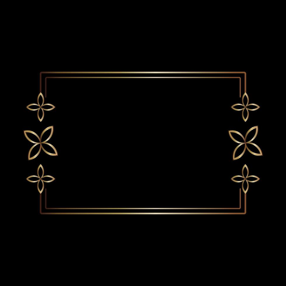 Gold frame line art style, Vector design element geometric shape