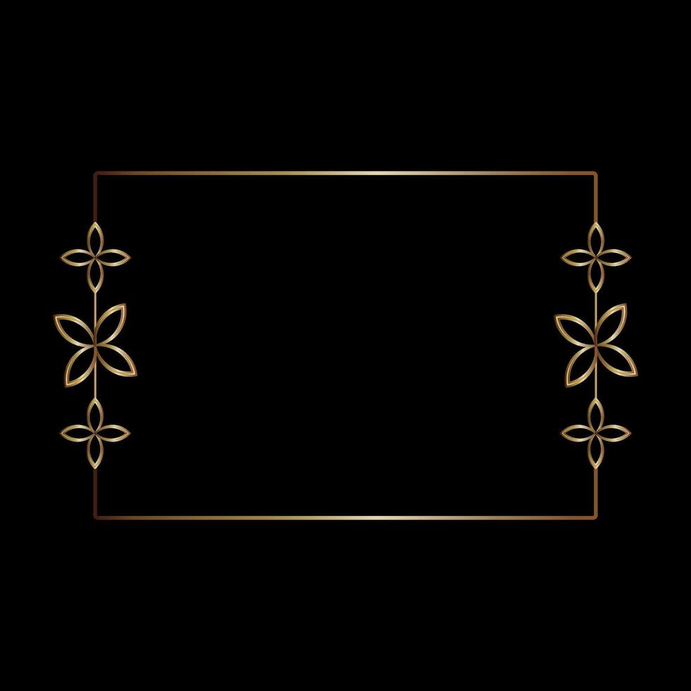 Gold frame line art style, Vector design element geometric shape