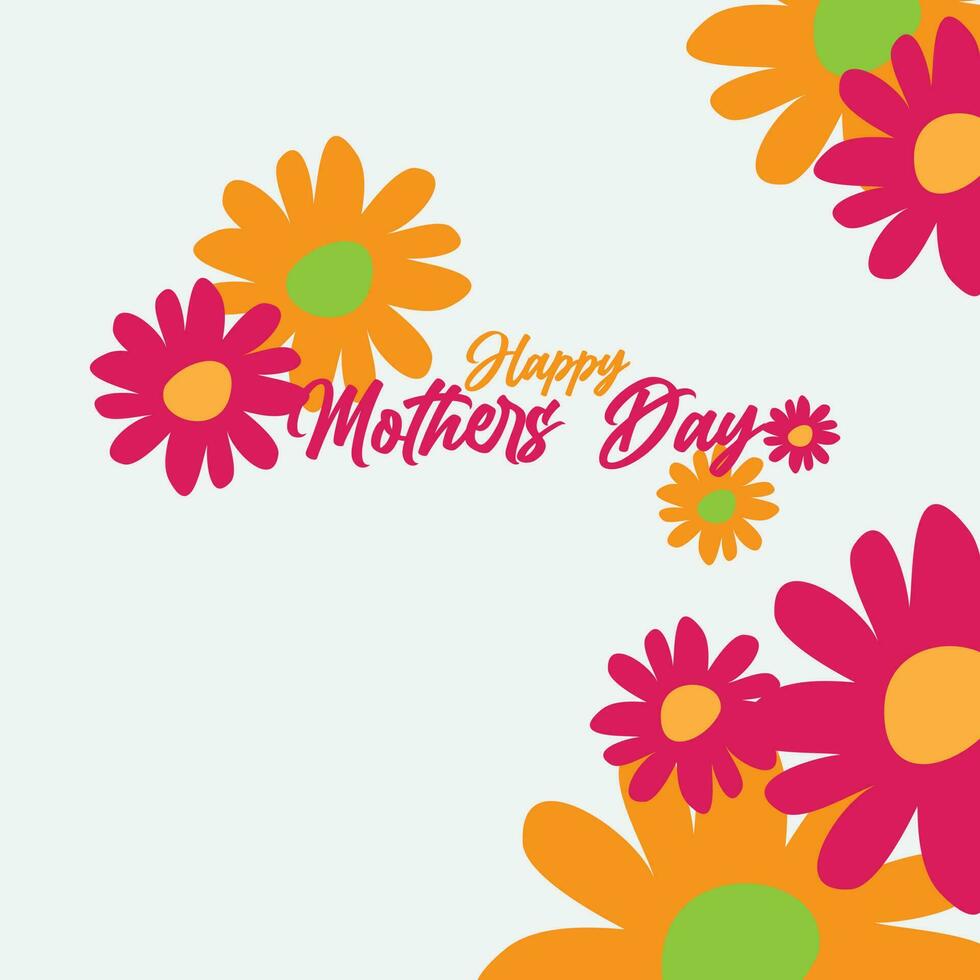 Happy Mothers Day background. minimal style wallpaper with flower. Vector background for banner, poster.