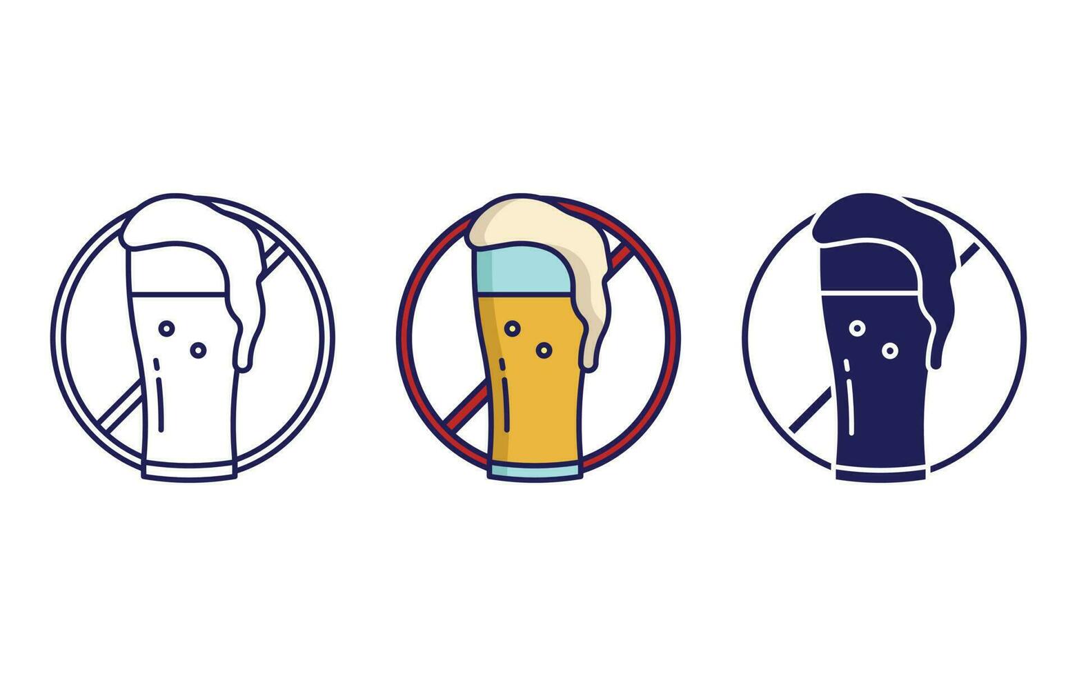 Avoid beer icon vector