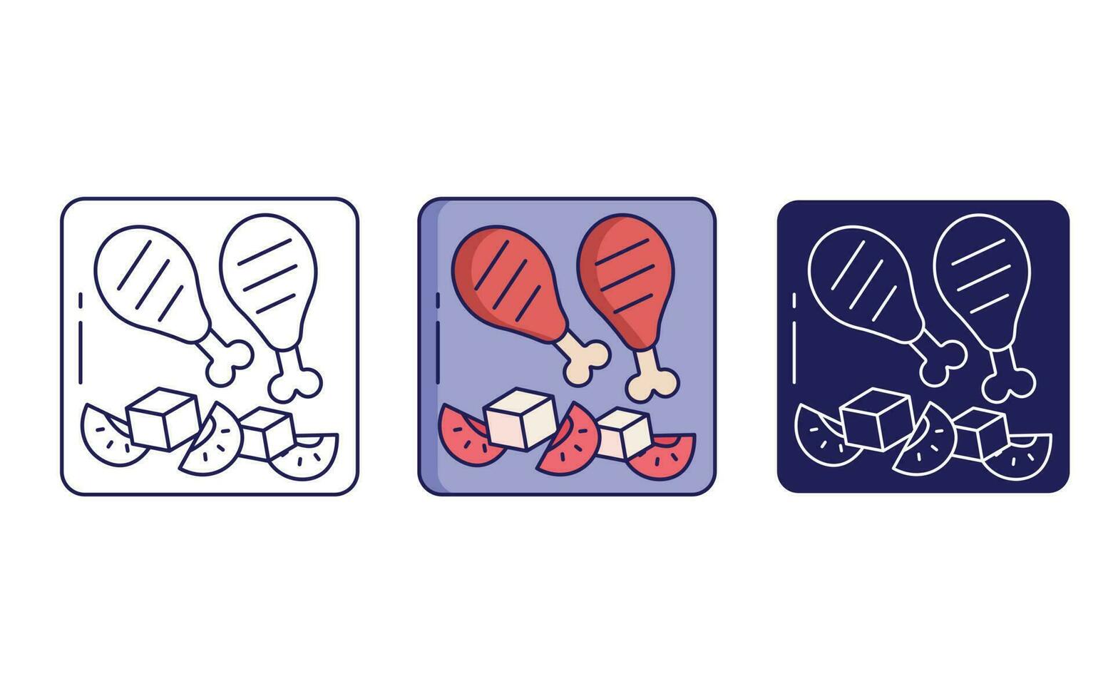 chicken drumsticks vector icon