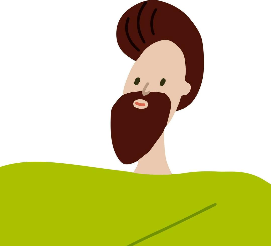 joven hipster hombre avatar en plano estilo vector