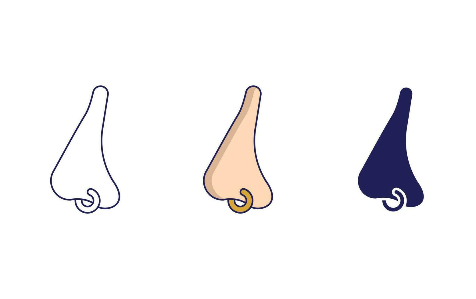Outline Nose Piercing vector icon