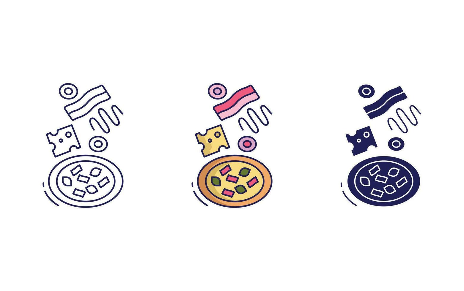 falling pizza vector icon