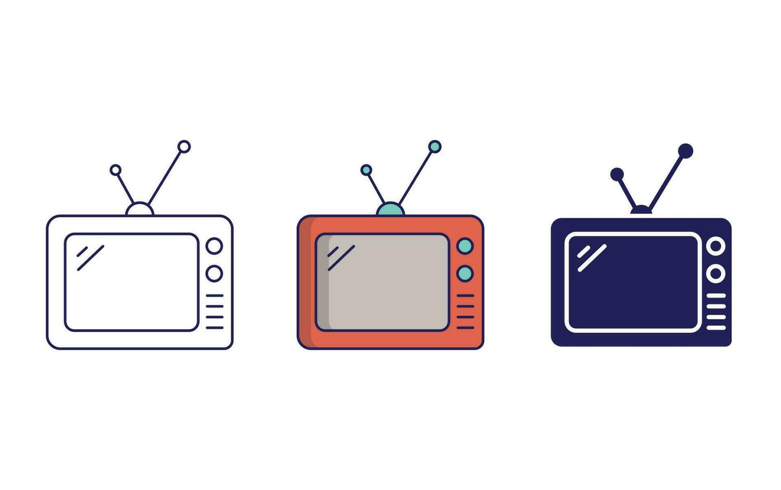 retro tv vector icon