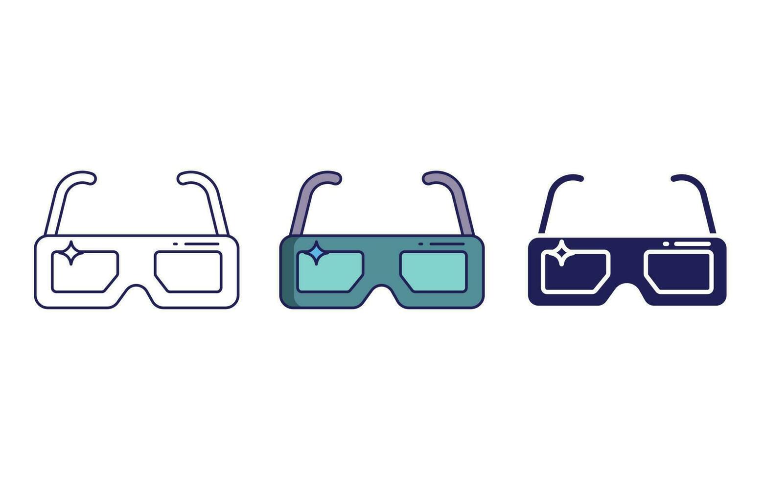 3d glasses vector icon