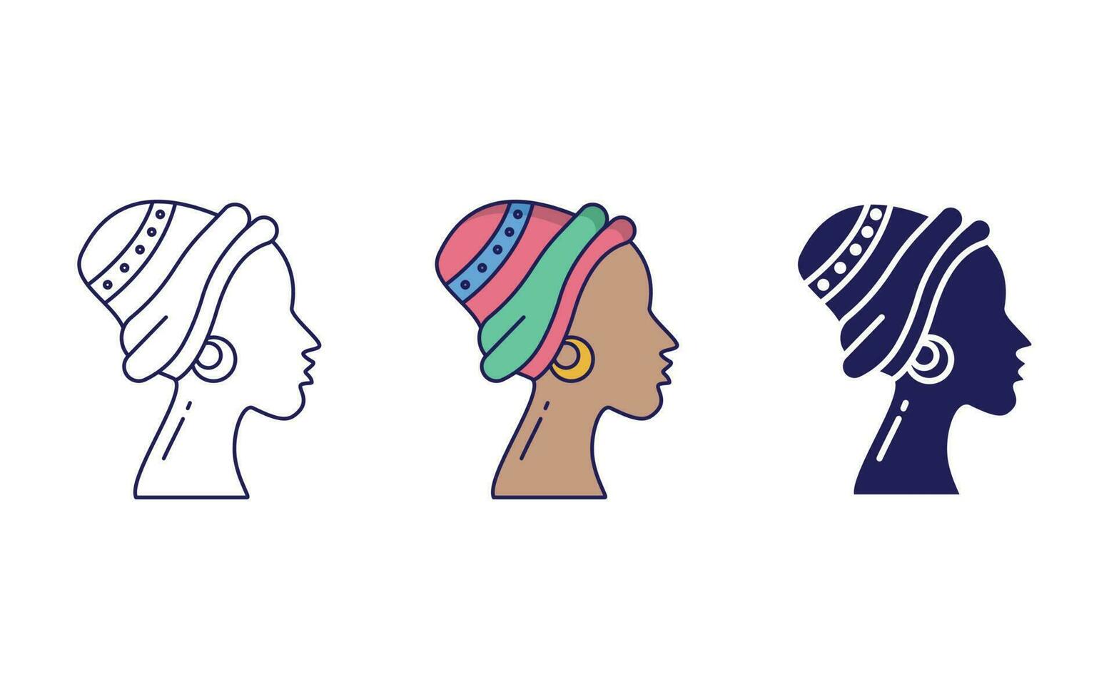 African Woman vector icon