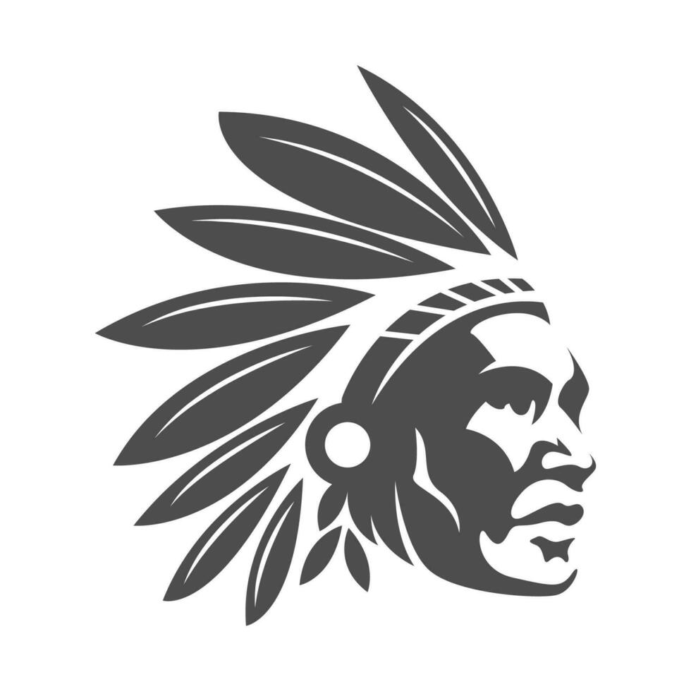 Native American icon logo design vector
