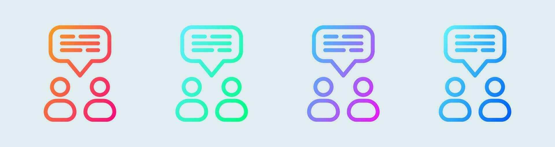 Group chat line icon in gradient colors. Dialogue signs vector illustration.