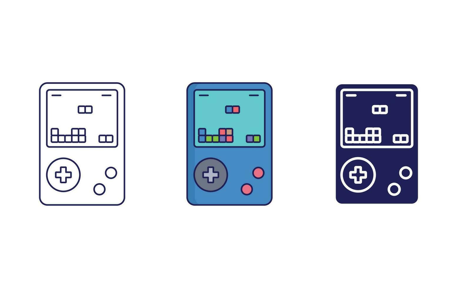 retro brick game gadget vector icon