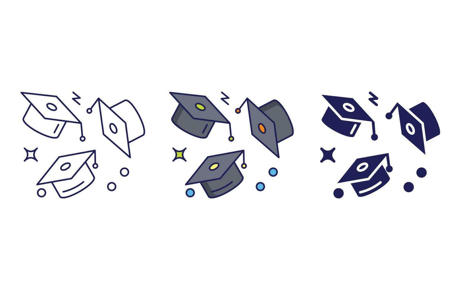 graduate cap flying vector icon