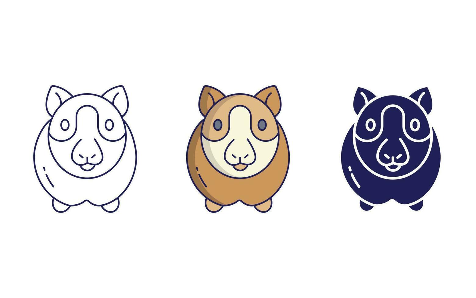Outline Guinea Pig vector icon