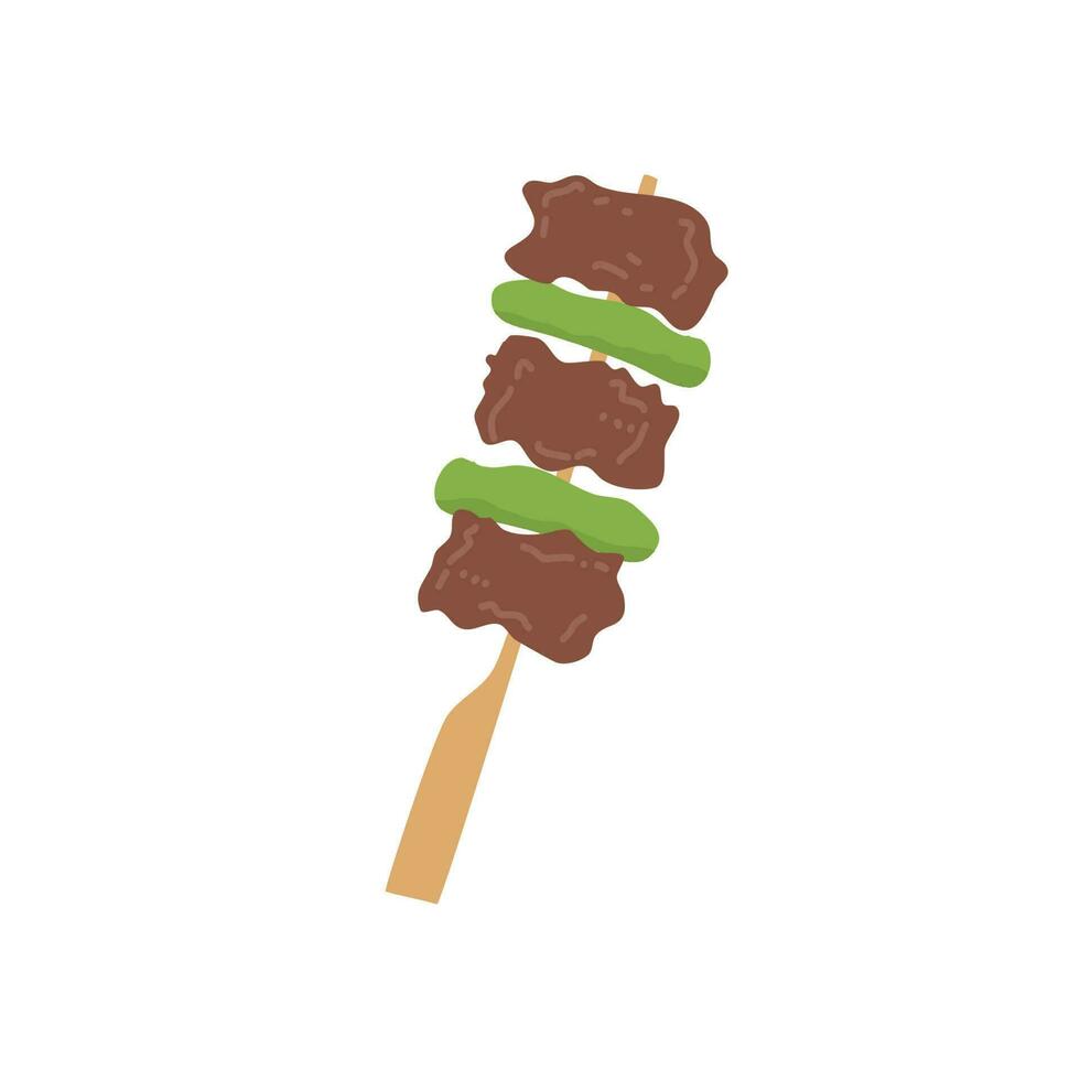 japanese foods Yakitori or skewered chicken vector