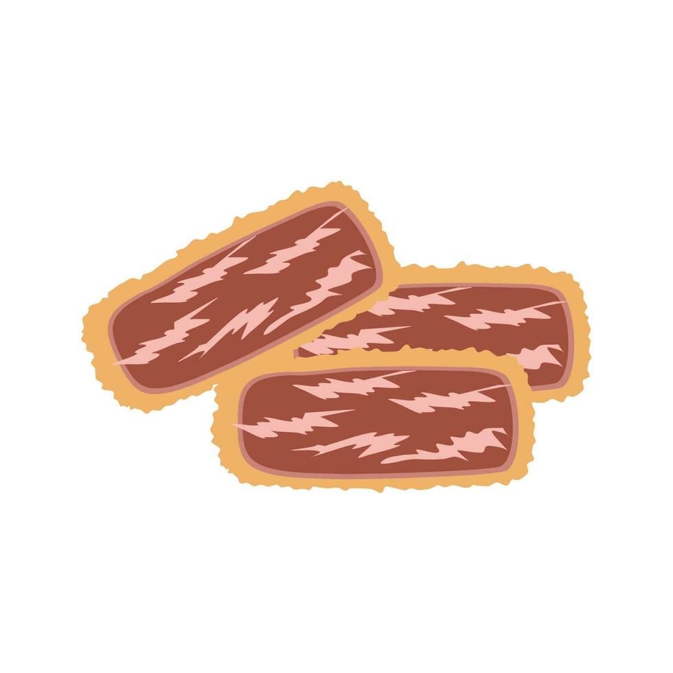 frito japonés carne de vaca Gyukatsu vector