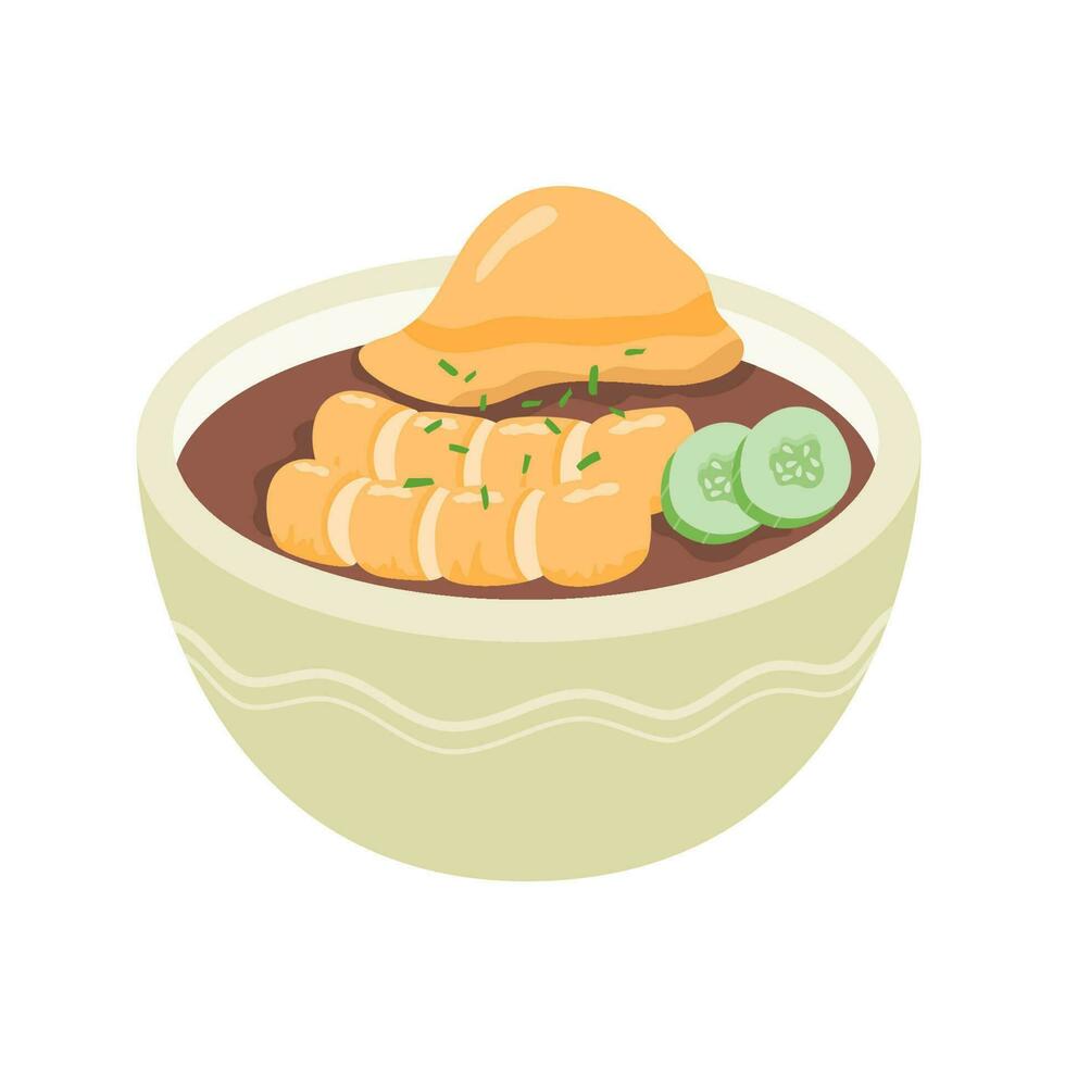 pempek palembang indonesian food vector