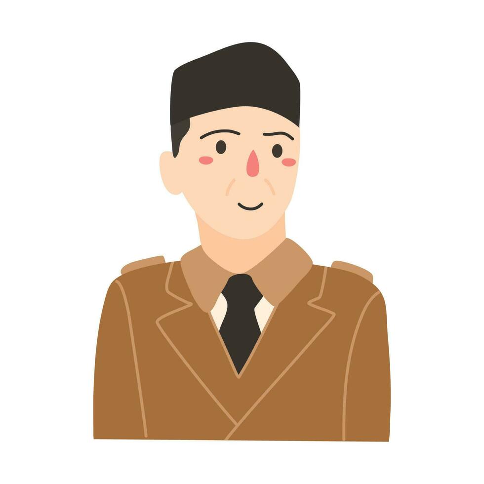 soekarno Indonesia nacional héroe ilustración vector