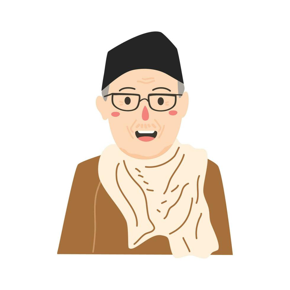 Buya hamka indonesian national hero illustration vector