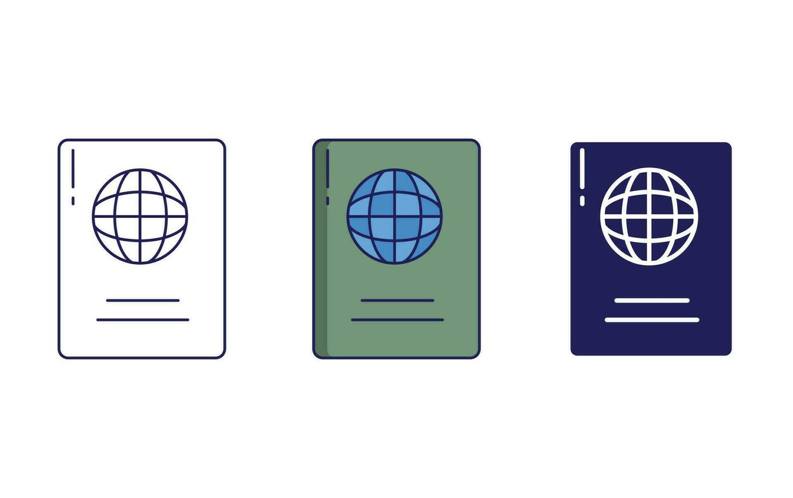 Outline Passport vector icon