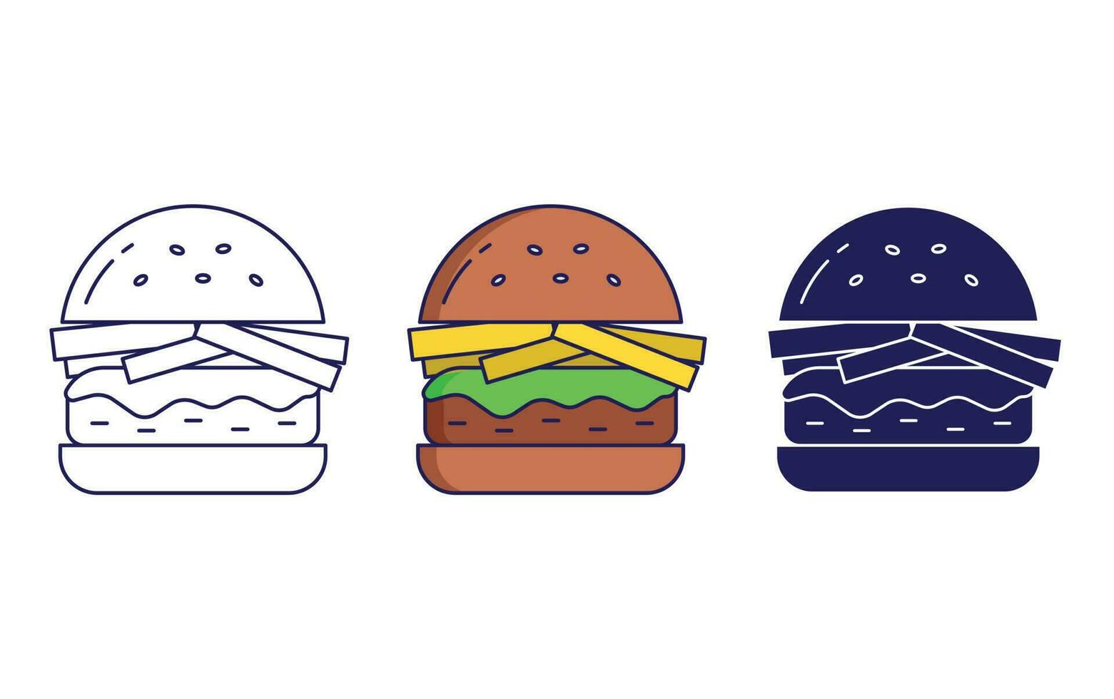 sabroso hamburguesa vector icono