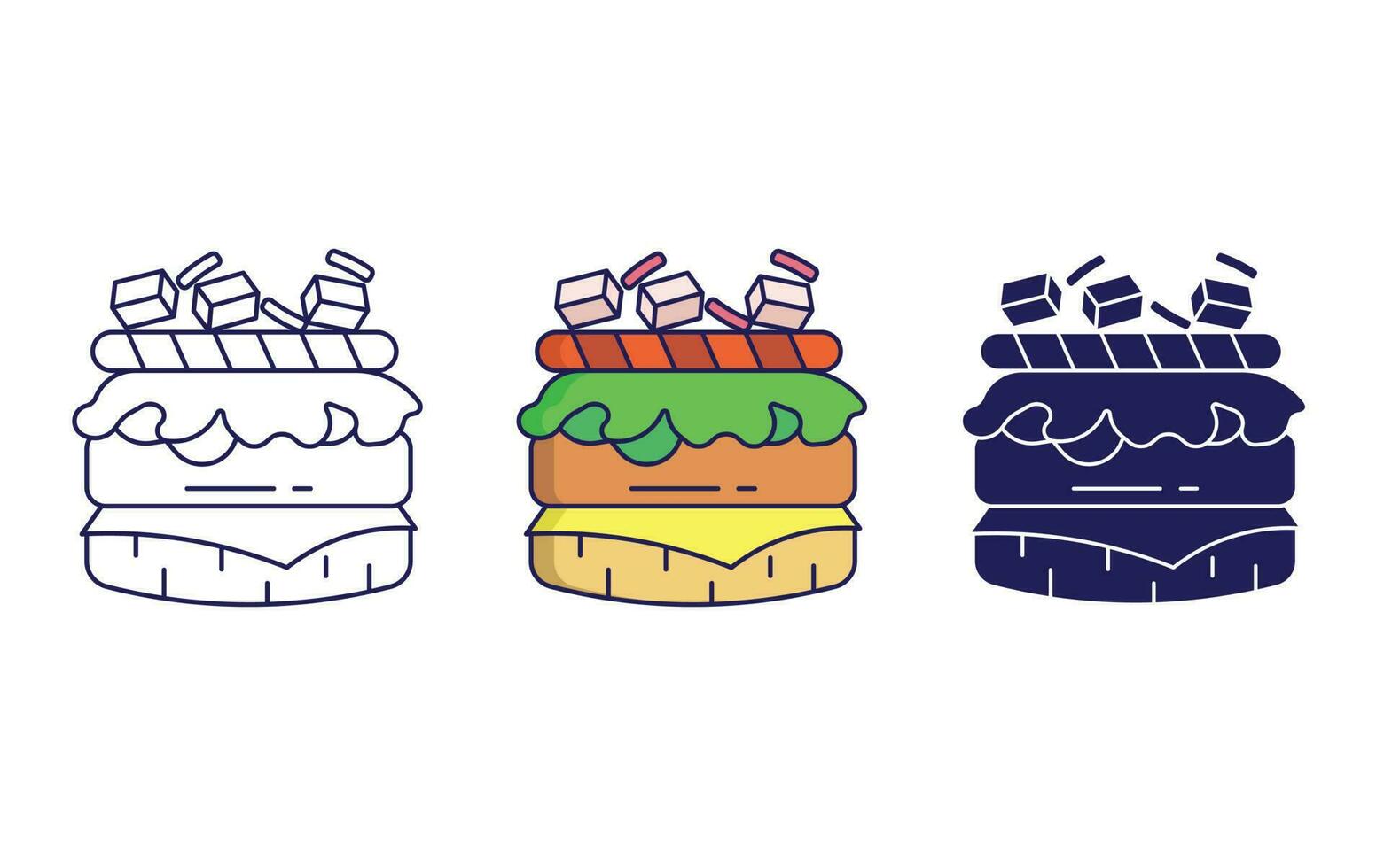 hamburguesa sin bollo vector icono